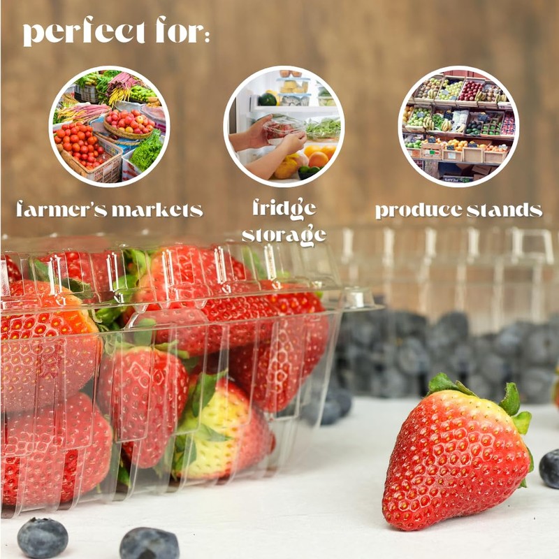 JAK Industrial 55 Count - 1 Pound Size Strawberry/Berry Basket