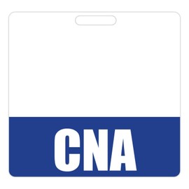 CNA Badge Buddy (Blue) - Horizontal Heavy Duty Badge Buddies for Certified Nursing Assistants - Double Sided Badge Identification Card