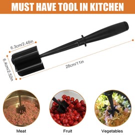 Meat Chopper Multifunctional Ground Beef Masher with 5 Curve Blade Nylon Hamburger Utensil Non Stick Mix Chop and Stir Tool Premium Heat Resistant Smasher for Turkey More Fork Blends Mashes Potato
