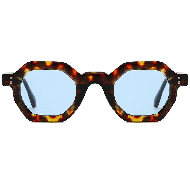 Long Keeper Retro Hexagon Sunglasses Women Mens Vintage Trendy Rectangle