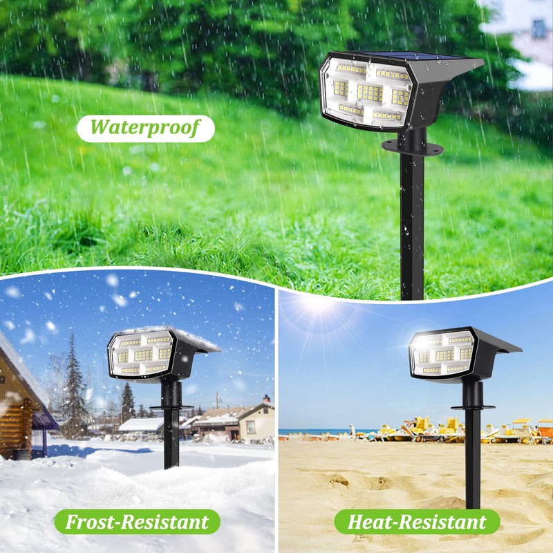 Sucolite 6-Pack Solar Spot Lights Outdoor, 59 LED Solar Lights