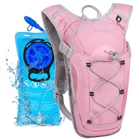 Zavothy Hydration Backpack with 2L Water Bladder, Lightweight Hydration Pack for Cycling, Running, Biking and Hiking Pink