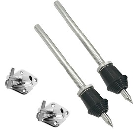 Bass drum stand legs for drums-Classic Bass Drum Spurs, Anti-Slip Metal Legs with Base for 7.2" Kick Drum, Compatible with Percussion Kits - Set of 2