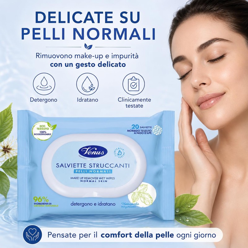 Salviettine Struccanti Venus 20pz Pelli