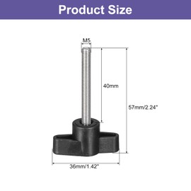 uxcell 5Pcs Clamping Screw Knob, M5 x 40mm Metric 304 Stainless Steel T Shaped Thumb Screws Handle for Quick Remove Hand Tightening Knob Replacement