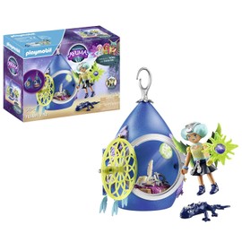PLAYMOBIL Adventures of Ayuma 71349 Moon Fairy Drop House, Moon Fairy Somnia and Her Soul Animal Salamander, Toy for Children from 7 Years