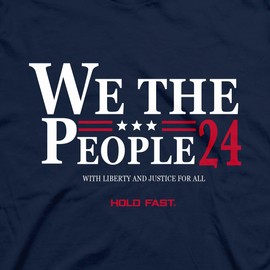 Hold Fast Kerusso We The People 24 with Liberty and Justice for All Navy Blue Cotton Crew Neck T-Shirt, 3X-Large