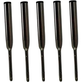 Mini Quick Release Ballpoint Pen, Replaceable EDC Black Ink Pens By Bolt Action, Brass Compact Pocket Pen with Keychain on Top for Office Working Traveling Writing Gifts (5PCS Compatible Refills)