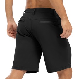 BGOWATU Mens Golf Shorts 9" Stretch Casual Dress Shorts Dry Fit Athletic Hiking Shorts for Summer with Pockets Black 34