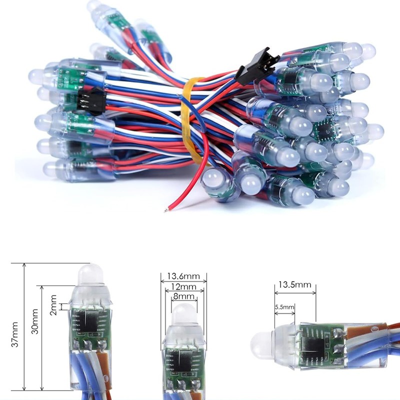ruimeimei 50PCS DC12V 12MM WS2811 RGB Full Color Pixels Digital