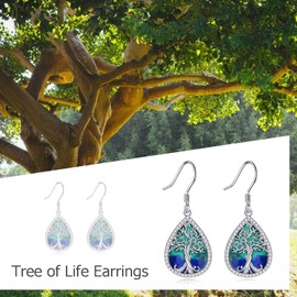 Nordic Earrings 925 Sterling Silver Compass/Tree of Life Celtic Viking Hanging Earrings Nordic Jewellery for Women Girls Nordic Heather, Sterling Silver, Not known.