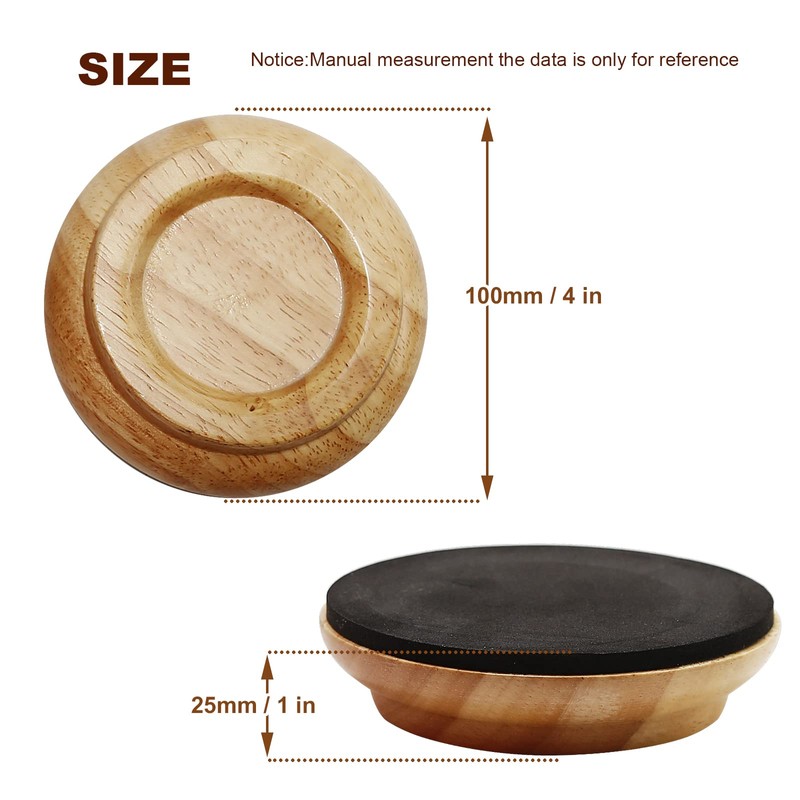 4pcs Hardwood Upright Piano Caster Cups Set of Oak Furniture