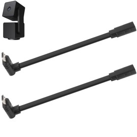 Uogw 2 Pack Extension Cable Compatible with Wyze Cam Pan v3 and Wyze Cam v3 Pro, 5inch Male to Female Extender Cord for WYZE Cam,Micro USB 90 Degree Power Adapter,L-Shaped Flat Cable(Black)
