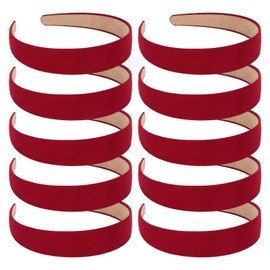 Wecoe 10pcs Headbands for Women Suede Like Headbands 1 Inch Wide Red Headband Non Slip Fashion Costume Hair Accessories Women Girls Diademas Para Mujer