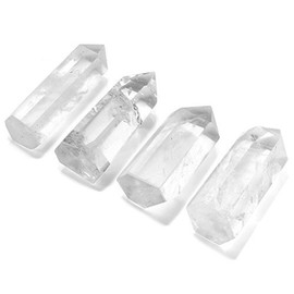 jsdde Clear Rock Crystal Quartz Specimen Tumbled Stone Polished Healing Stone Cleaning Rods Point 6 Facet Reiki Chakra Meditation Therapy Stones