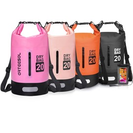 arteesol 5 L/10 L/20 L/30 L Waterproof Dry Bag/Dry Sack with Long Adjustable Shoulder Straps for Kayaking & Canoeing Trips, Fishing, Rafting, Swimming & Snowboarding