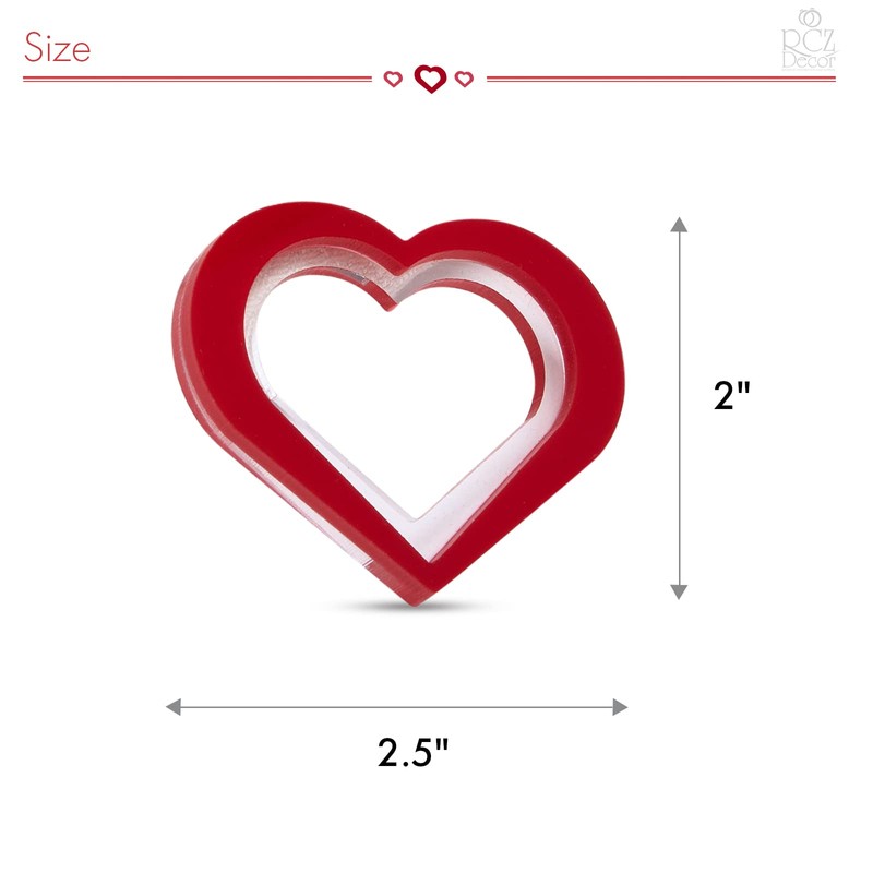 RCZ Décor Heart Valentine Napkin Rings | Acrylic | 8