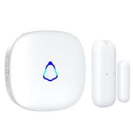 METAK Door Chime, Wireless Door Open Contact Sensor Alarm with 500 FT Range, 58 Chimes and 5 Volume Levels for Business/Store/Home/Office When Entering, 1 Transmitter + 1 Plug-in Receiver