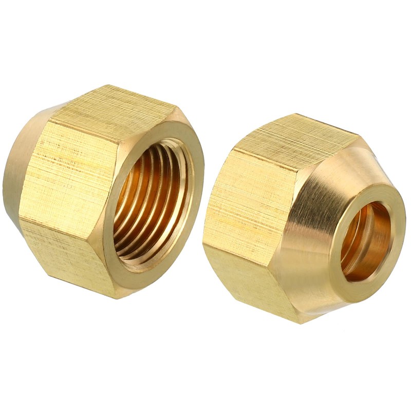 PATIKIL 3/8 SAE Thread Brass Flare Nut, 4 Pack 45