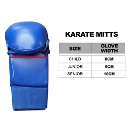 Cimac Competition Karate Mitts With Thumb For Martial Arts, Fighting, Sparring, Lightweight, For Hand Safety, Blue, Red, White