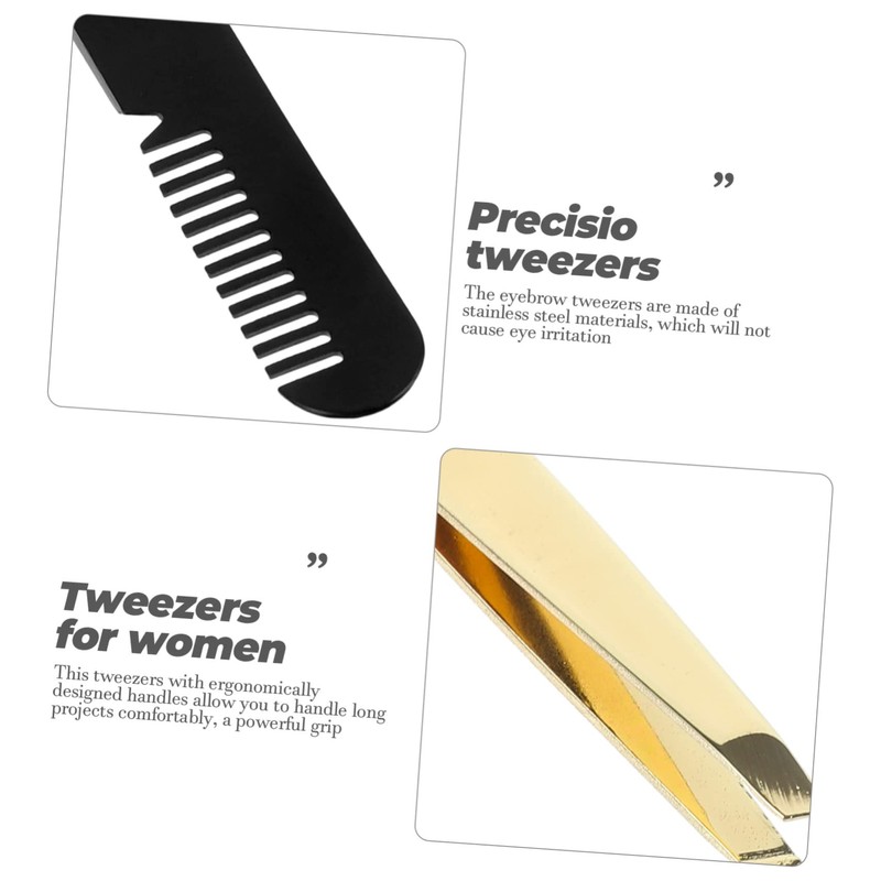 CAXUSD Facial Hair Remover Tweezers Set 4pcs Precision Eyebrow Tweezers