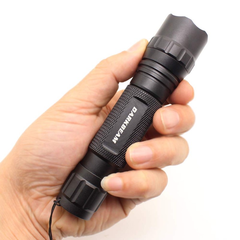 DARKBEAM Red Light Flashlight Tactical LED Rechargeable, Zoomable Portable Handheld
