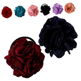 Baluue 8pcs Floral Hair Ties for Girls Elastic Ponytail Holders Elegant Colors for All Occasions Adds Charm to Any Hairstyle Hair Accessories for Boys and Girls and Teens