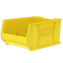 Akro-Mils - 30289YELLO 30289 Super-Size AkroBin Heavy Duty Stackable Storage Bin Plastic Container, (24-Inch L x 18-Inch W x 12-Inch H), Yellow, (1-Pack)