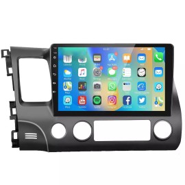 Podofo 4+64G For Honda Civic 2006-2011 Android 13 Car Stereo Radio GPS FM Apple CarPlay