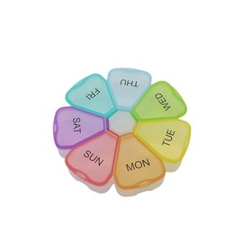 Pastillero semanal de 7 días, pastillero grande para tomar pastillas, medicamentos, suplementos o vitaminas una vez al día (multicolor).