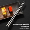 5 Pairs Metal Chopsticks, 316 18/10 Stainless Steel Chopsticks with