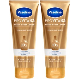 Vaseline Lotion, Pro VitaB3 Serum-Boost, Luminous Glow, 2-Pack – Weightless Hydration with Niacinamide, Hyaluronic Acid & Vitamin E, 7.5 Oz Ea