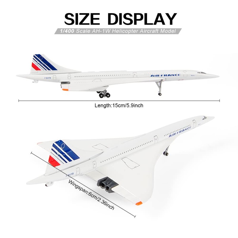 1/400 Scale Diecast Aircraft Model, Air France 1976-2003 Concorde Plane