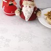 MikiUp Jacquard Rectangle Christmas Tablecloth - Xmas Snowflakes Glitz Metallic