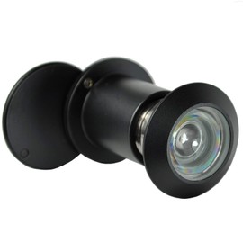 Door Viewer Brass with Privacy Screen, Drill Hole Diameter 27 mm, Spy for Door Leaves, Wide Angle Door Viewer 200° for 40-70 mm Front Door, High-Quality Real Glass Lens (Matte Black)