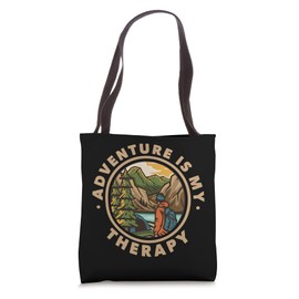 Adventure is my Therapy Backpacking Outdoor Wander Hiking Tote Bag