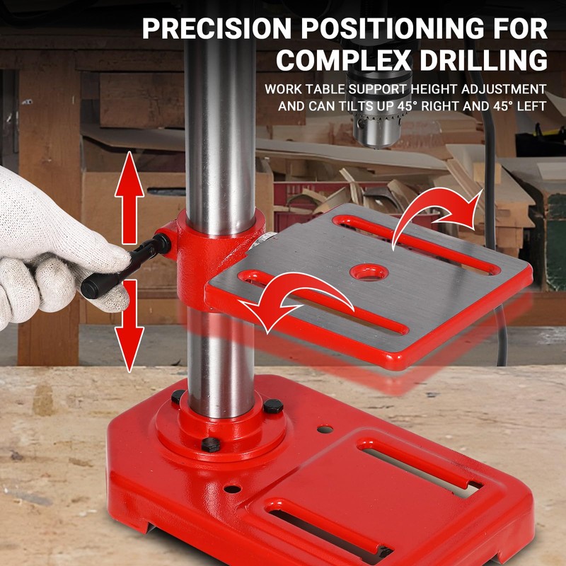8" Benchtop Drill Press, Laser Ray (Class II Max. 1mW),