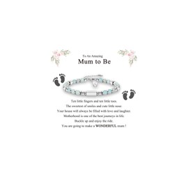 JETBON Mum To Be Gifts,Pregnancy Gifts for Mum Expecting,Baby Feet Green Bracelet for Women Mummy New Mother First Time Mum Maternity Presents Mothers Day Christmas Jewellery Ideas