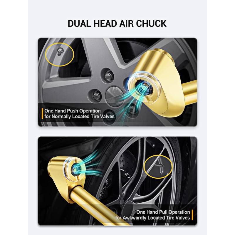 EVOULTES 5-Pack Dual Head Air Chuck Kit, 1/4 Inch FNPT