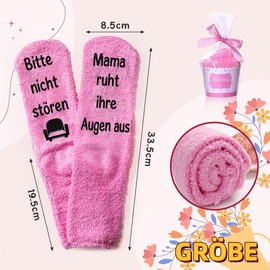 Gifts for Mum Socks with Saying "Bitte Nicht Stören Mama ruht ihre Augen aus Socks" Funny Mother's Day Gift Birthday Gift for Mum Mum Best Mum Gift for Birthday Christmas, pink