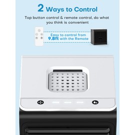 CENSTECH 3-IN-1 Mini Air Conditioner with Remote, Top Splash-Proof Design, 3 Speeds Small Portable Air Conditioner, Large Capacity Tank Personal Air Conditioner, Desk Air Conditioner for Office Room