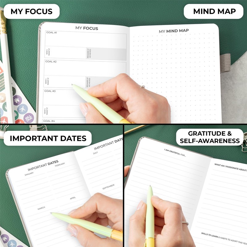 Clever Fox Pocket Planner Weekly – Undated Monthly Goal Planner