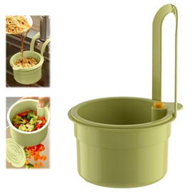 2025 New Faucet Hanging Strainer,Kitchen Sink Drain Strainer,Sink Strainer Basket,Press Automatic Dumping Kitchen Draining Basket,Easy to Install, Fine Mesh (Green)