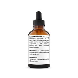 NaturoBliss 100% Pure Lemon Essential Oil Therapeutic Grade Premium Quality (4 fl. oz) with Glass Dropper, Perfect for Aromatherapy
