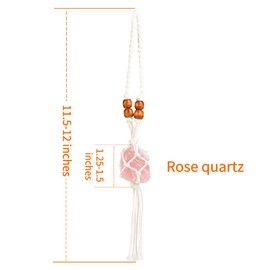 VNVETYTO Healing Crystals Feng Shui Hanging Ornament Car Ornament Meditation Hanging Ornament Window Ornament for Home Decor (1 Piece Rose Quartz 1)