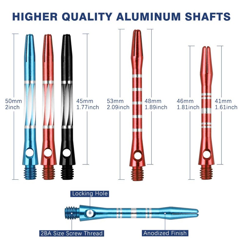 Dart Accessories Kit Including Aluminum Dart shafts,Dart Flights, Flight Savers,