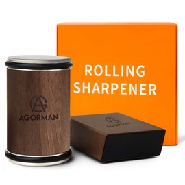 AGORMAN Rolling Knife Sharpener Kit,Diamond based Knife Sharpener Roller for All Steel knives Hardness Levels – Two Angle Rolling Sharpener for Knives with strong Magnet,Sharpener for your kitchen,