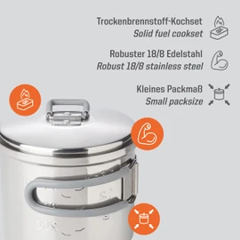 Esbit ESCS585ST0 Outdoor Stainless Steel Cooking Set, 20.9 fl oz (585 ml)