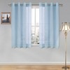 DWCN Short Sheer Curtains for Kitchen/Dinning Room - Faux Linen
