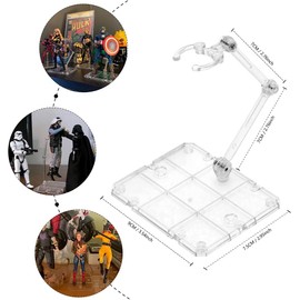 5-piece HG144 movable action figure stand, display stand base, Kamen Rider Anime hand model stand compatible with 6-inch HG RG SD SHF Gundam 1/44 toy transparent